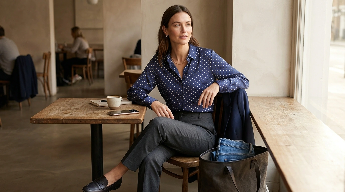 Mulberry Silk Polka Dot Blouse: Work-to-Weekend Style