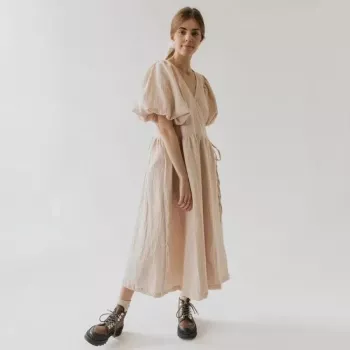 White Puff Sleeve Cotton Sundress: Easy Summer Style